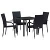 vidaXL Conjunto de Comedor de Jard&iacute;n 5 pcs Negro