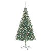 vidaXL &Aacute;rbol de Navidad artificial con LEDs, bolas y pi&ntilde;as 210 cm