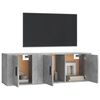 vidaXL Set de muebles de TV 2 pzas madera contrachapada gris hormig&oacute;n