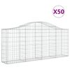vidaXL Cestas de gaviones 50 uds forma de arco hierro 200x30x80/100 cm