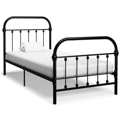 vidaXL Estructura de cama de metal negro 100x200 cm