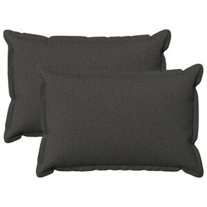 vidaXL Coj&iacute;n con almohada HOUTEN 2 uds. Gris oscuro Lino Sint&eacute;tico