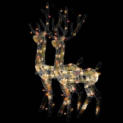 vidaXL Adorno de renos de Navidad acrílico multicolor 2 uds 120 cm
