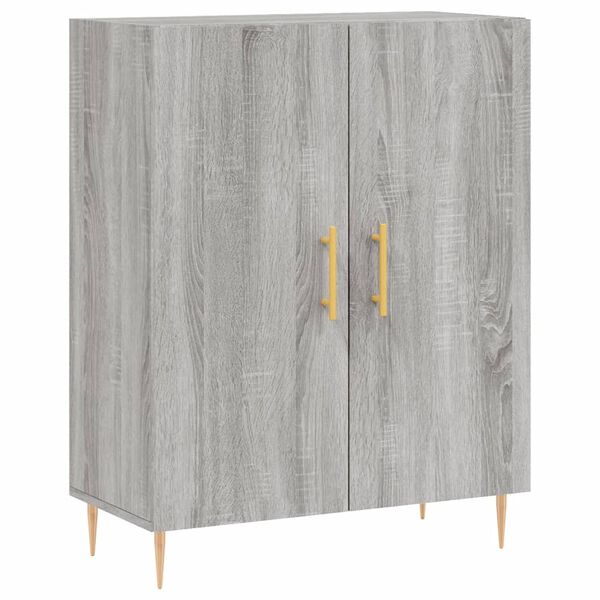 vidaXL Aparador de madera de ingenier&iacute;a gris Sonoma 69,5x34x90 cm
