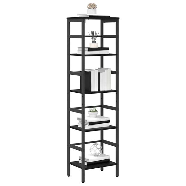 vidaXL Estante de libros Roble Negro 40 x 29,5 x 149 cm