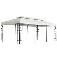 vidaXL Cenador con doble techo acero blanco 6x3 m