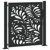 vidaXL Puerta de jard&iacute;n dise&ntilde;o ondulado de acero negro 100x100 cm