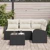vidaXL Conjunto de sofá de jardín 5 pcs Negro ratán sintético