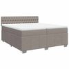vidaXL Cama box spring con colch&oacute;n tela gris taupe 200x200 cm
