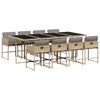 vidaXL Set comedor de jard&iacute;n 9 pzas con cojines rat&aacute;n sint&eacute;tico beige