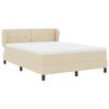 vidaXL Cama tipo Box Spring con colch&oacute;n Crema 140 x 190 cm tela
