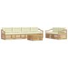 vidaXL Conjunto de sof&aacute;s de exterior 7 uds. Blanco y Crema Poli&eacute;ster