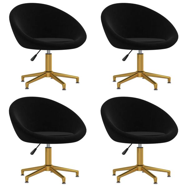 vidaXL Sillas de comedor 4 unidades terciopelo negro