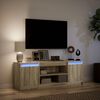 vidaXL Mueble de TV LED madera ingenier&iacute;a roble Sonoma 139,5x34x50 cm