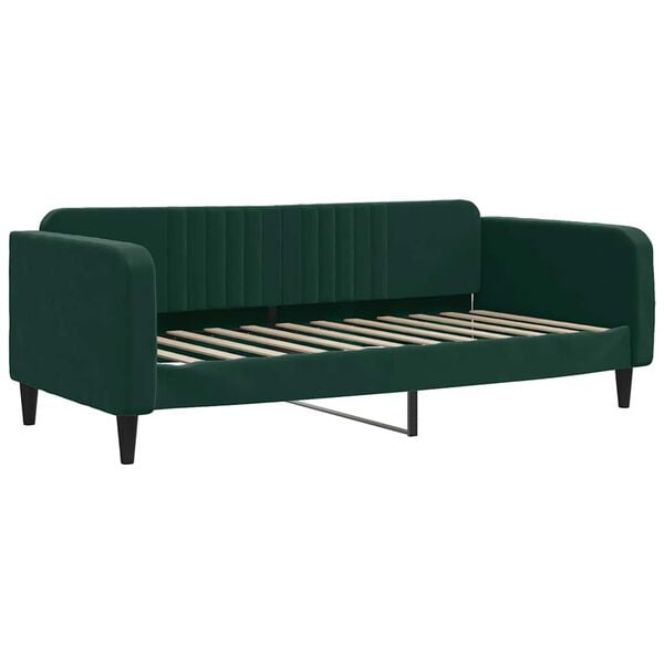 vidaXL Sof&aacute; cama nido con cajones terciopelo verde oscuro 100x200 cm