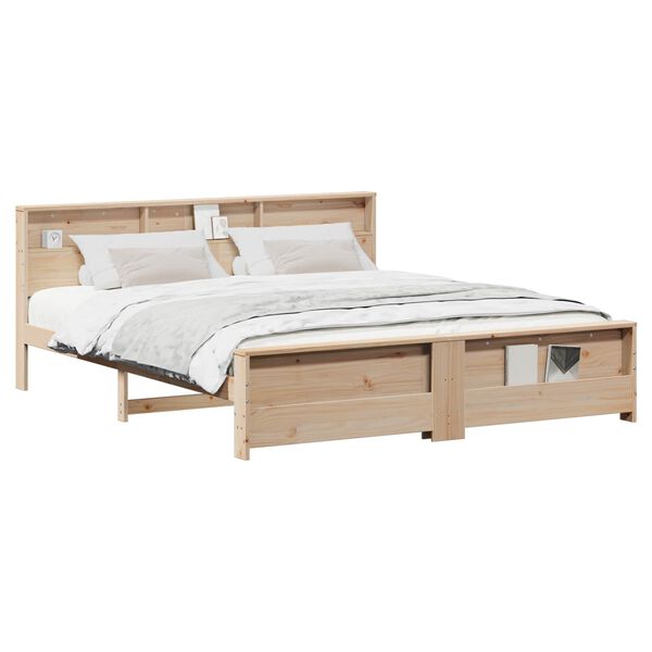 vidaXL Estructura de cama Marr&oacute;n 200 x 200 cm Madera de ingenier&iacute;a