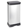 Curver Papelera de pedal Deco plateado 50 L