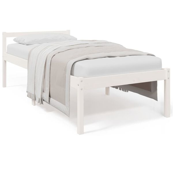vidaXL Cama senior individual sin colch&oacute;n blanco 90x190 cm