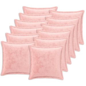 vidaXL Coj&iacute;n decorativo 12 uds. HOUTEN Rosa 40 x 40 cm Franela