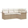 vidaXL Conjunto de sof&aacute; de jard&iacute;n 4 uds. Beige rat&aacute;n sint&eacute;tico