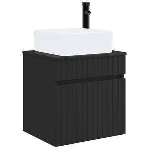 vidaXL Vanidad de lavabo montada en la pared Negro 49 x 41 x 63 cm