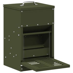 vidaXL Comedero de Pedal para Pollos Verde Oliva 25 x 42 x 40 cm 4 kg