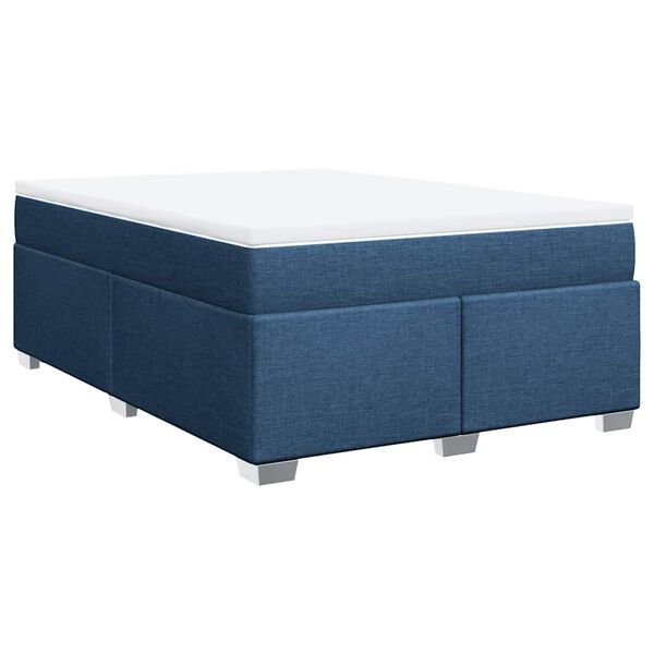 vidaXL Cama box spring con colch&oacute;n tela azul 140x190 cm