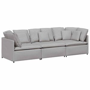 vidaXL Sof&aacute; modular con cojines de tela color gris nube