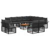 vidaXL Conjunto de sof&aacute;s de exterior 13 uds. Negro y Gris oscuro