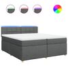vidaXL Cama box spring con colch&oacute;n tela gris oscuro 200x200 cm