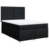 vidaXL Cama box spring con colch&oacute;n tela negro 140x190 cm
