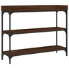 vidaXL Mesa consola con estantes roble marr&oacute;n 100x30x80 cm