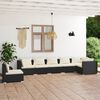 vidaXL Set de muebles de jard&iacute;n 7 pzas y cojines rat&aacute;n sint&eacute;tico negro