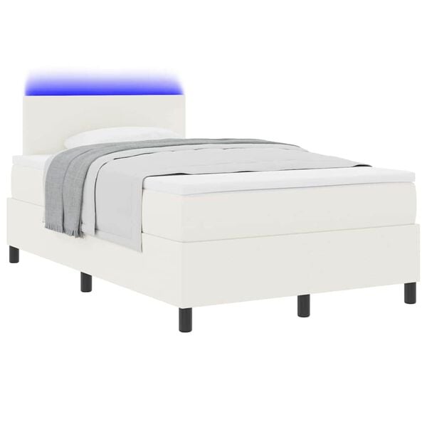 vidaXL Cama tipo Box Spring Manual Crema y Blanco 193 x 120 x 88 cm