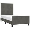 vidaXL Estructura de cama sin colch&oacute;n terciopelo gris oscuro 90x200 cm