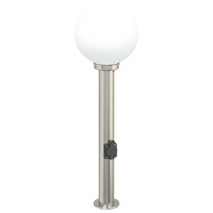 vidaXL Baliza de luz con toma de corriente de 80 cm, acero inoxidable, IP44