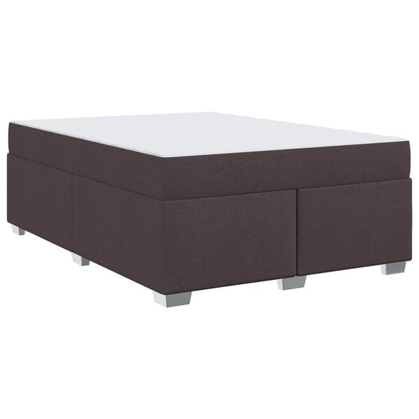 vidaXL Estructura de cama con colch&oacute;n Marr&oacute;n Oscuro 160 x 200 cm tela