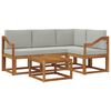 vidaXL Conjunto de sof&aacute;s de exterior 5 pcs Gris Natural y Claro