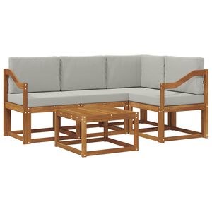 vidaXL Conjunto de sof&aacute;s de exterior 5 pcs Gris Natural y Claro
