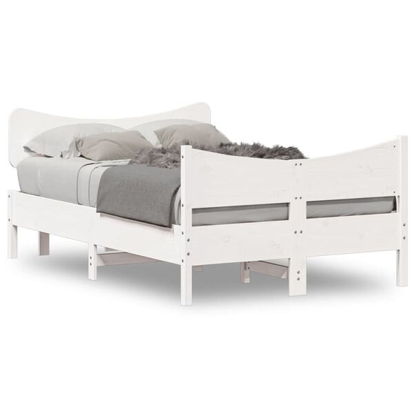 vidaXL Estructura de cama sin colch&oacute;n madera de pino blanca 120x200 cm