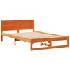 vidaXL Estructura de cama con cabecera Marr&oacute;n cera 120 x 190 cm