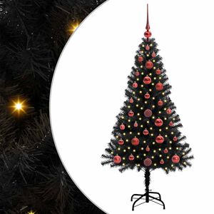 vidaXL &Aacute;rbol de Navidad con 150 LED con soporte Negro 120 cm PVC
