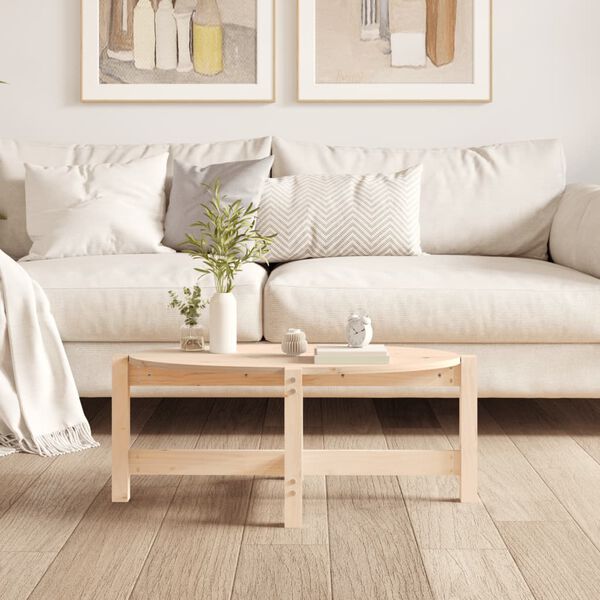 vidaXL Mesa de centro de madera maciza de pino 87x48x35 cm