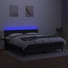 vidaXL Cama box spring con colch&oacute;n LED tela negro 160x200 cm