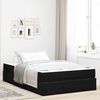 vidaXL Estructura de cama con colch&oacute;n 2 pcs Negro Terciopelo