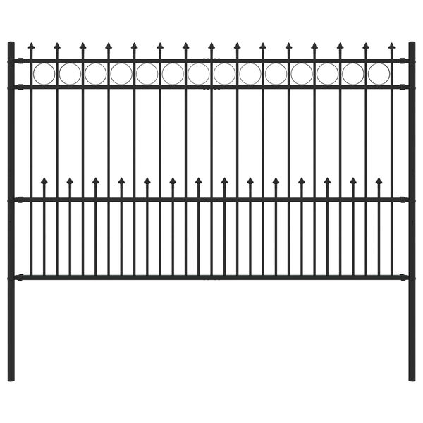 vidaXL Cerca con Anillo de Pinchos Negro 200 x 130 cm