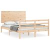 vidaXL Estructura de cama con cabecero madera maciza 140x200 cm