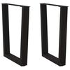 vidaXL Patas para mesa de comedor en forma de V (2 unidades), color negro, 70 x (72-73,3) cm, acero