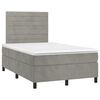 vidaXL Cama box spring con colch&oacute;n terciopelo gris claro 120x190 cm