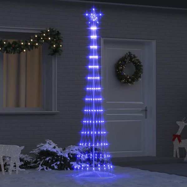 vidaXL Árbol de Navidad LED con 290 LED Azul 70 x 70 x 250 cm Metal